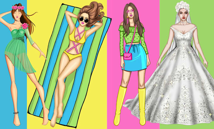 make digital fashion illustration or sketch