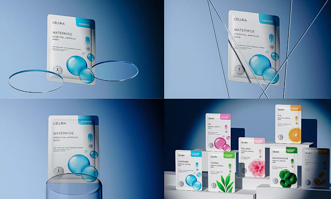 do minimal modern packaging design and 3d mockup