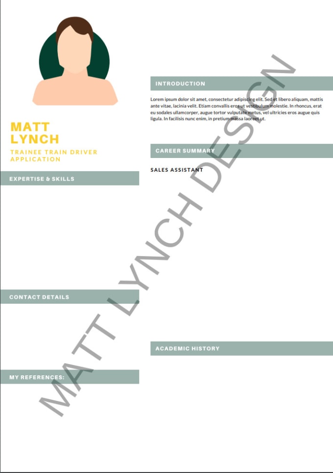 Design Your Cv Or Resume To However You Like It By Mattlyynch Fiverr