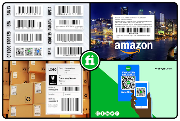create qr code, barcode with label, tag and sticker
