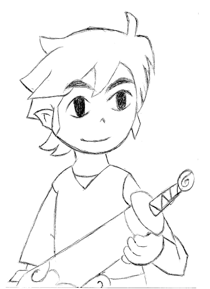 Do Cartoon Or Video Game Character Pen Or Pencil Sketch By Aron456