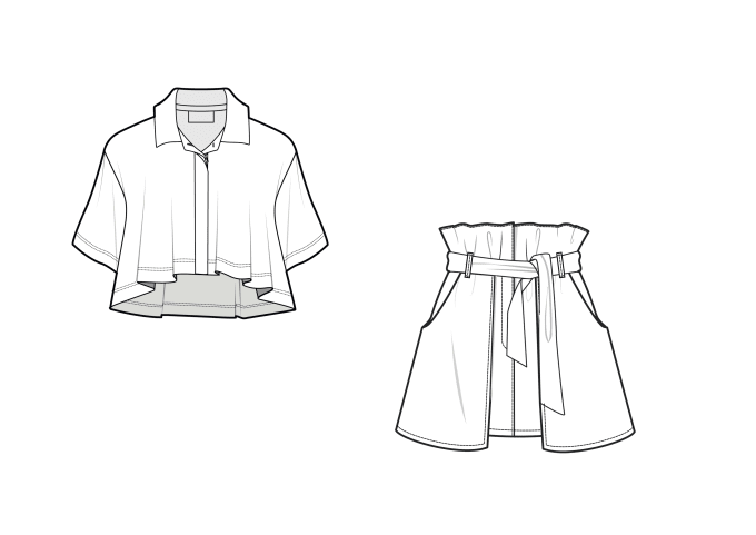 technical flat croquis