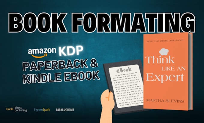 do KDP paperback formatting, ebook formatting and layout design