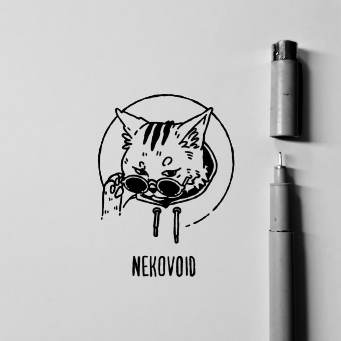 Hand drawn minimalism illustration with my style by Nekovoid | Fiverr