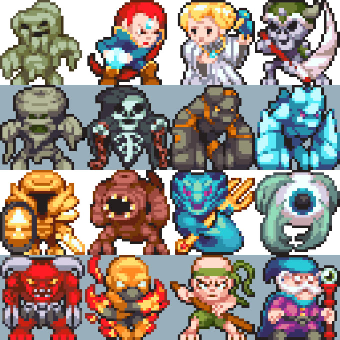 Create professional pixel art characters by Steaf101