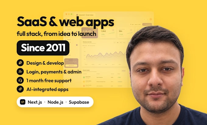 develop your website, saas mvp or web app as full stack developer