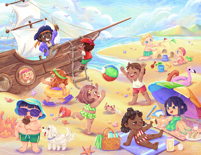 draw cute whimsical children book illustrations