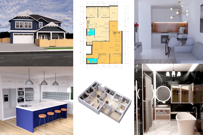 make your 3d floor plans, interior design, exterior design, and rendering