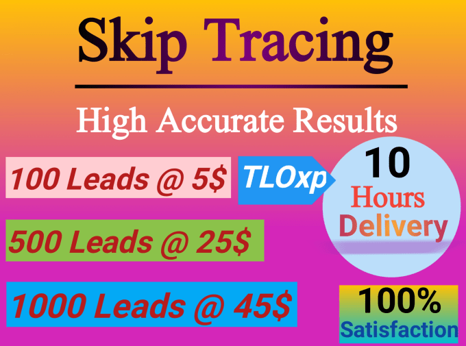 Hire a freelancer to do skip tracing using tloxp
