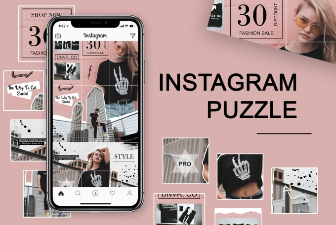 Hire a freelancer to design awesome instagram puzzle feed for you