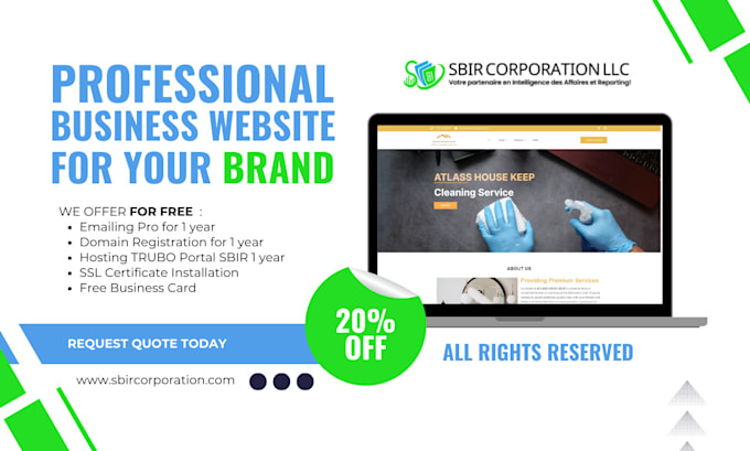 create a professional business website for your brand and project