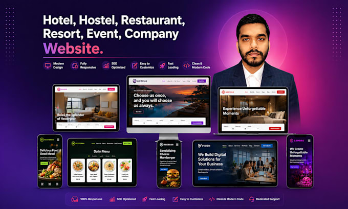do hotel, hostel, restaurant, resort, event, company website