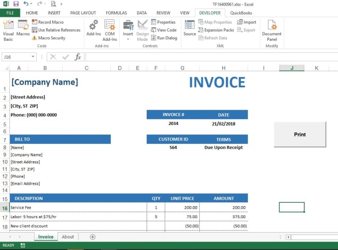 how do i create an invoice template in excel