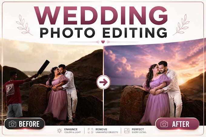 do professional wedding photo editing and retouching