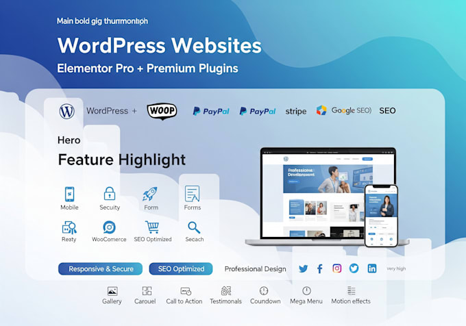 create website with contact form and payments elementor pro