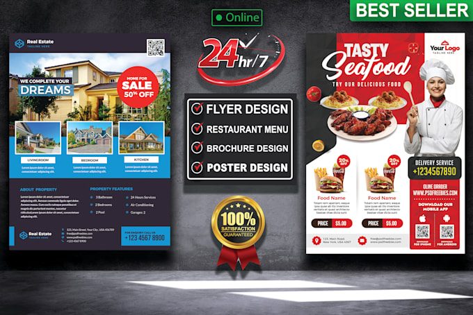 do business flyer design,brochure design, restaurant menu design