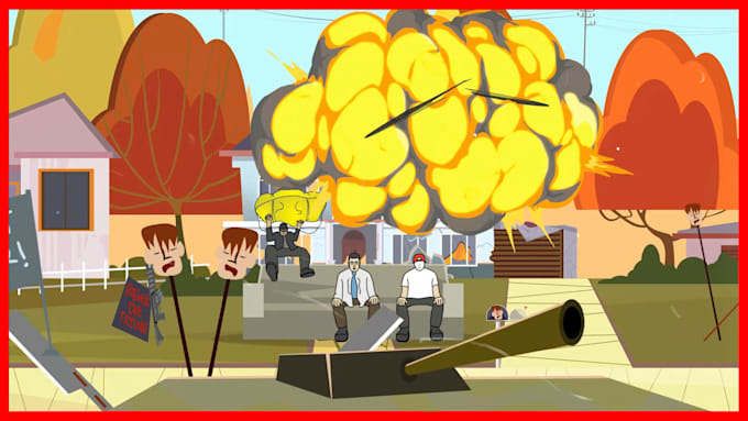 animate a professional 2d animation music video cartoon