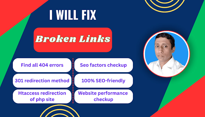 fix broken links, 404 errors, and htaccess redirection of any website