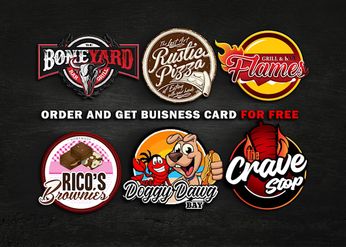 design restaurant, pizza, bbq, food logo, and food truck design