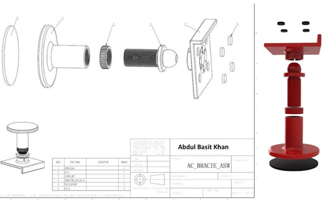 create 2d technical drawings of product or hand sketch