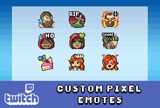 Create custom pixel art twitch and discord emotes by Maicakes | Fiverr