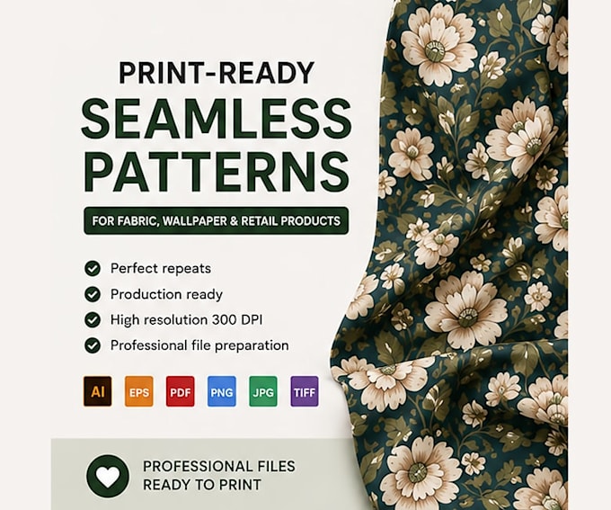 prepare your seamless pattern for fabric printing and retail production