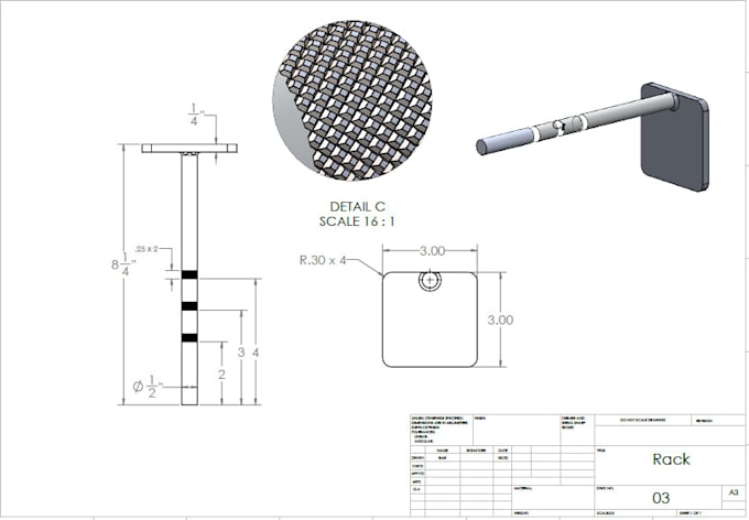 make a professional technical drawing for manufacturing