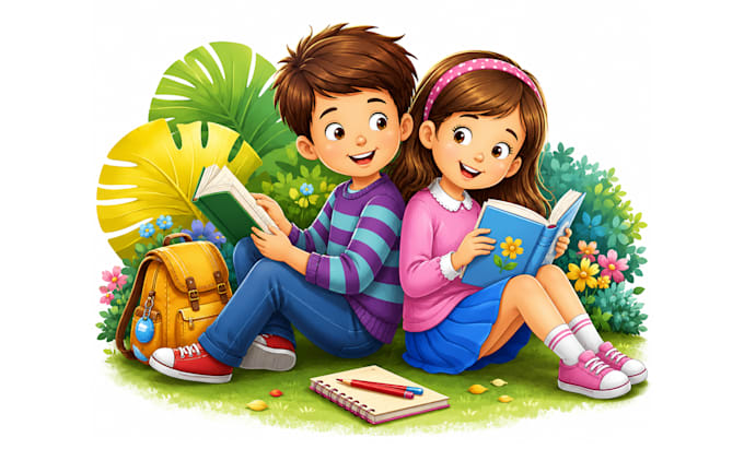 illustrate children story book illustrations cartoon style