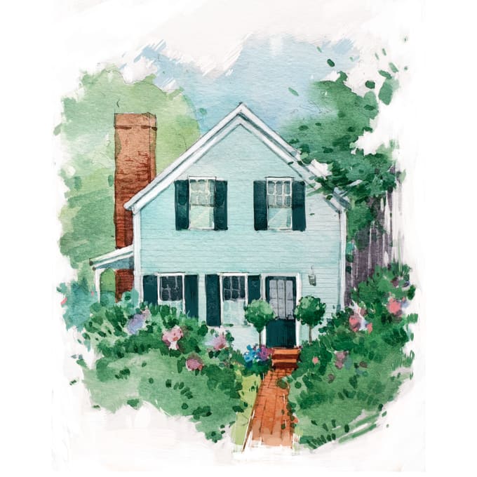Create Watercolor Illustration Of House Or Building By Polina Om