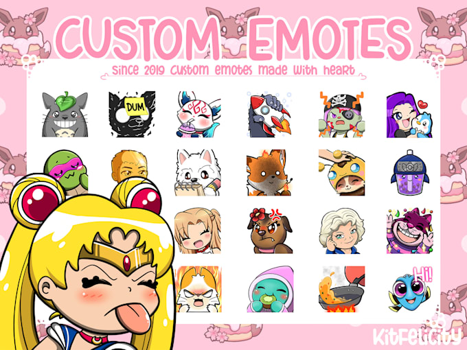 create custom and cute twitch and discord emotes