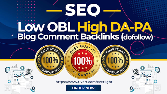 provide 50 high da low obl backlinks through blogs comments