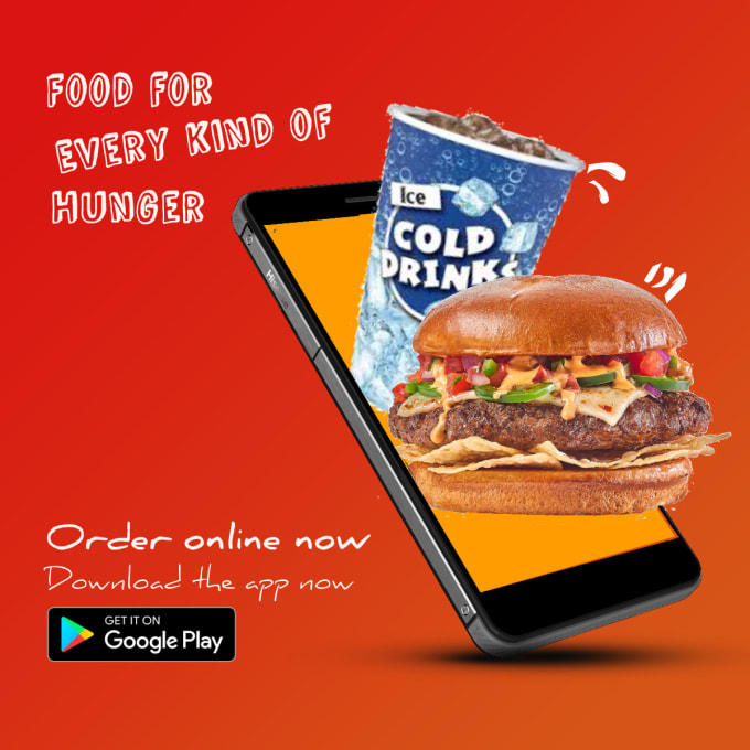 Design Mobile App Promotion Food Promotion Banner By Debashis1989