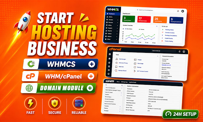 setup web hosting business website with whmcs and whm cpanel