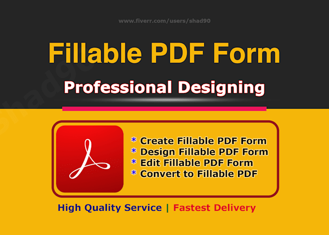 create fillable PDF form or design fillable PDF