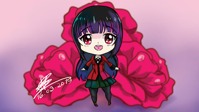 illustrate concept or character in cute anime chibi art