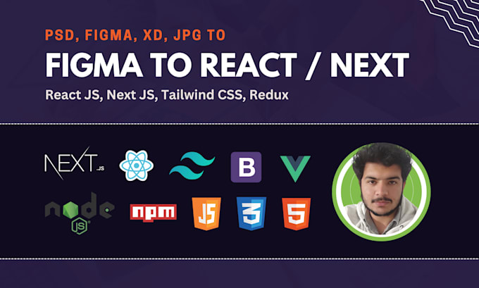 Convert figma to react with tailwind css bootstrap by Code4web | Fiverr