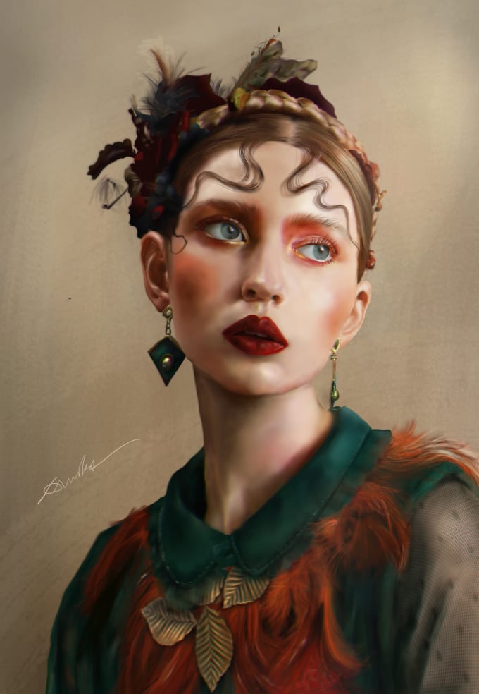 Draw Your Picture Like A Digital Oil Painting Portrait Gift By Buidung