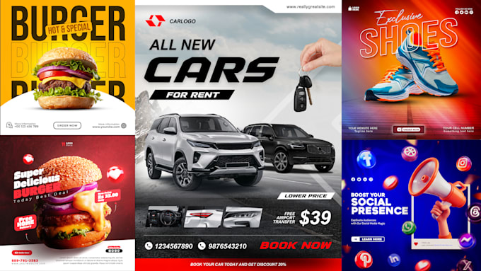 design unique facebook, instagram posts and banners