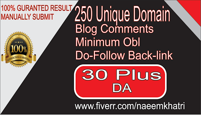 250 unique domain blog comments dofollow backlinks