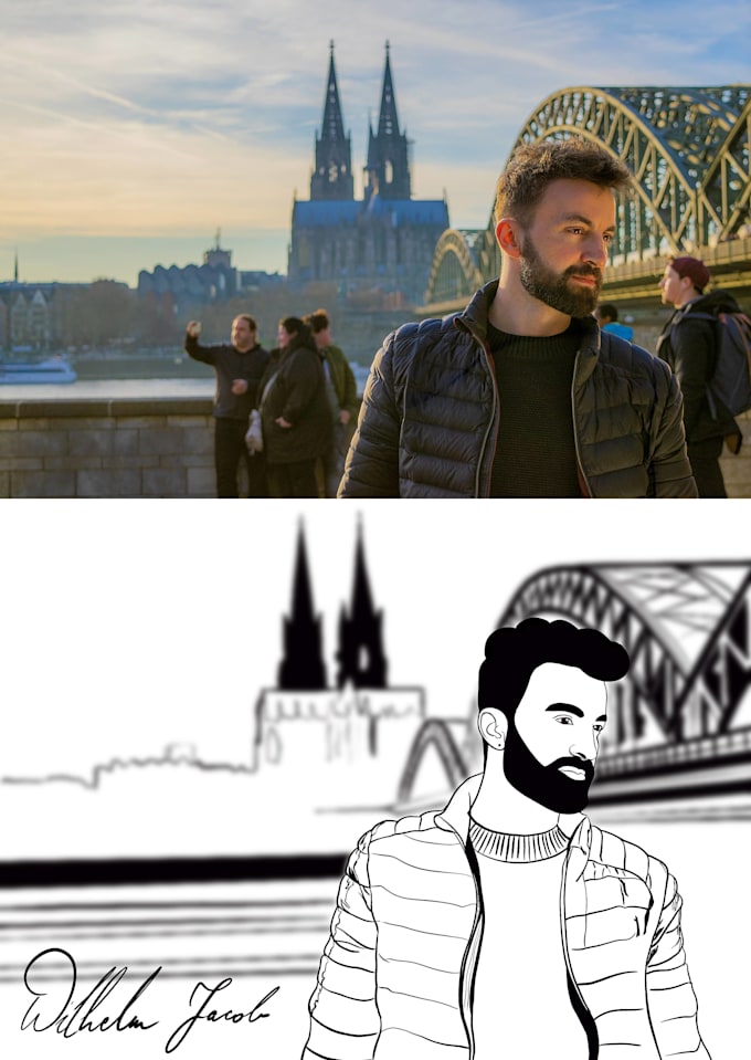 Make black and white illustration based on your photo by Wilhelmbolle