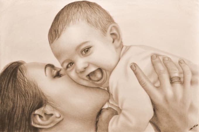 Make Mother Children Oil Painting Style By Devitd903