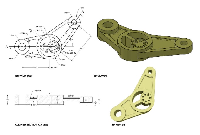 Draw A 2d Drawing With Autocad Or 3d Solidworks By Olamidesonaik