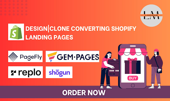 create shopify landing page design with pagefly, gempages and replo