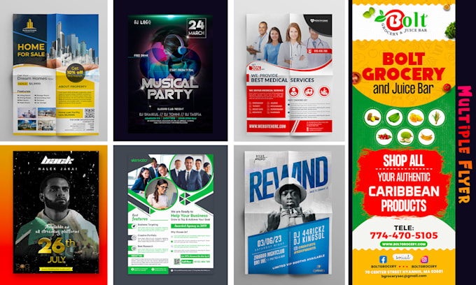 design music posters party flyers leaflets ready to print