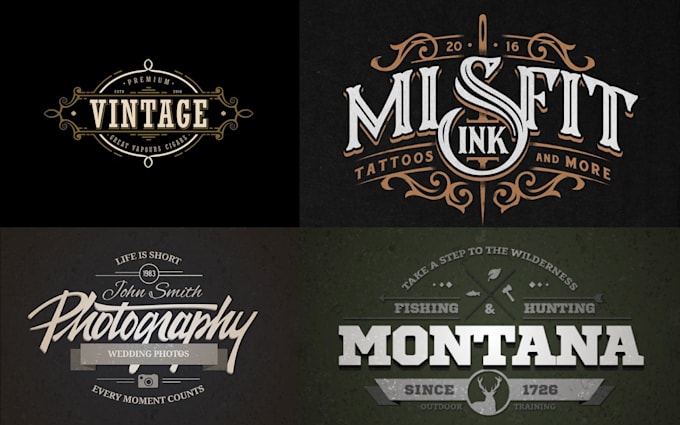 create professional retro vintage logo