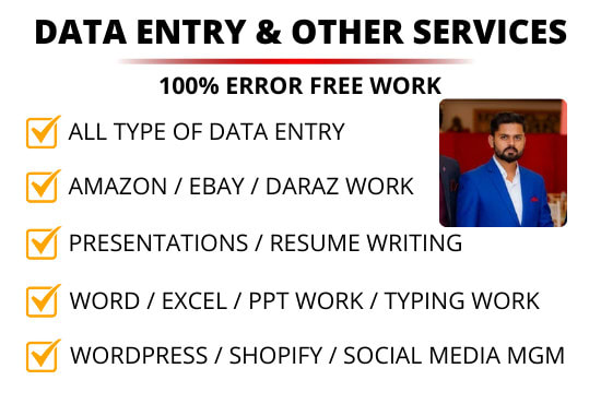 do data entry and  ecommerce work