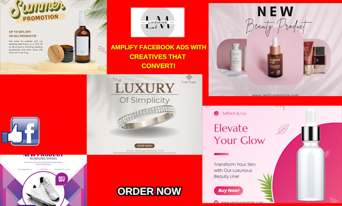 do facebook ads design, instagram post, creative ad images, or social media post
