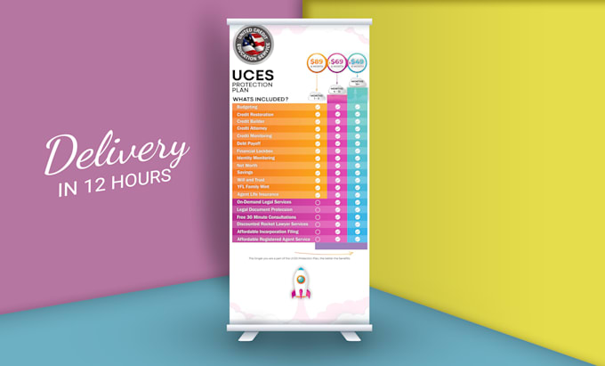 design roll up, pull up, pop up and retractable banner