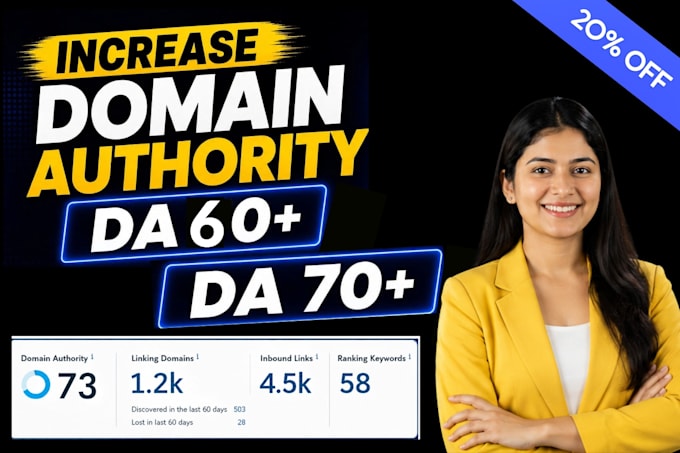 increase domain authority 70 plus using high quality backlinks
