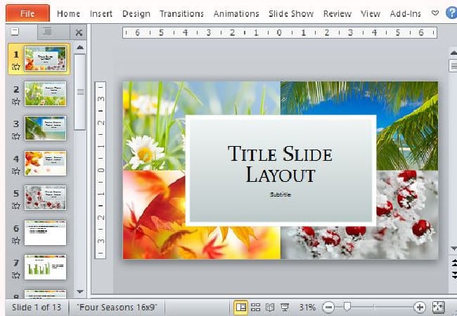 Презентация powerpoint времена года